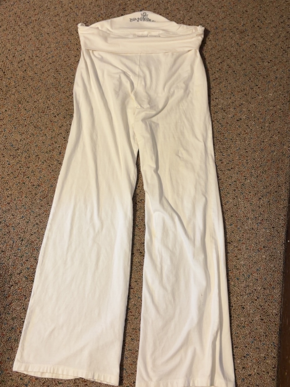 Y2K White fold over Wide-Leg Yoga Pants